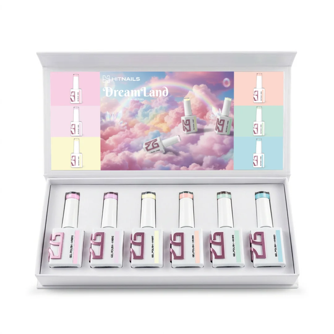 Produtos_de_unhas_cores_verniz_gel_dream_land Dreamland Gel Polish-kolleksjon - 6 farger - Bilde 1