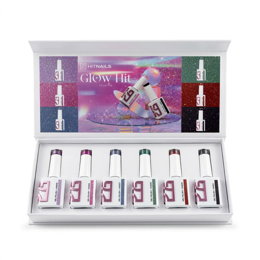 Glow Hit Gel Polish-kolleksjon - 6 farger - Bilde 1